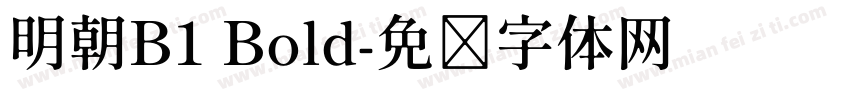 明朝B1 Bold字体转换